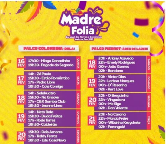 O MADRE FOLIA 2023, EM MADRE DE DEUS NÃO PARA!