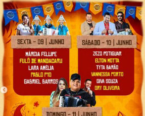 VEJAM A PROGRAMAÇÃO PARA A FESTA DE SEU ANTONIO NOS DIA 09 A 11 JUNHO 2023
