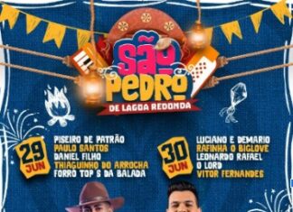 PROGRAMAÇÃO LIBERADA SÃO PEDRO DE LAGOA REDONDA 2023