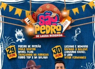 PROGRAMAÇÃO LIBERADA SÃO PEDRO DE LAGOA REDONDA 2023