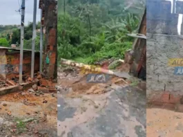 DESLIZAMENTO: muro desaba e casas ficam ameaçadas após chuva forte em Nova Brasília