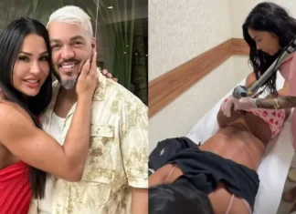 Gracyanne Barbosa remove tatuagem íntima com o nome de Belo